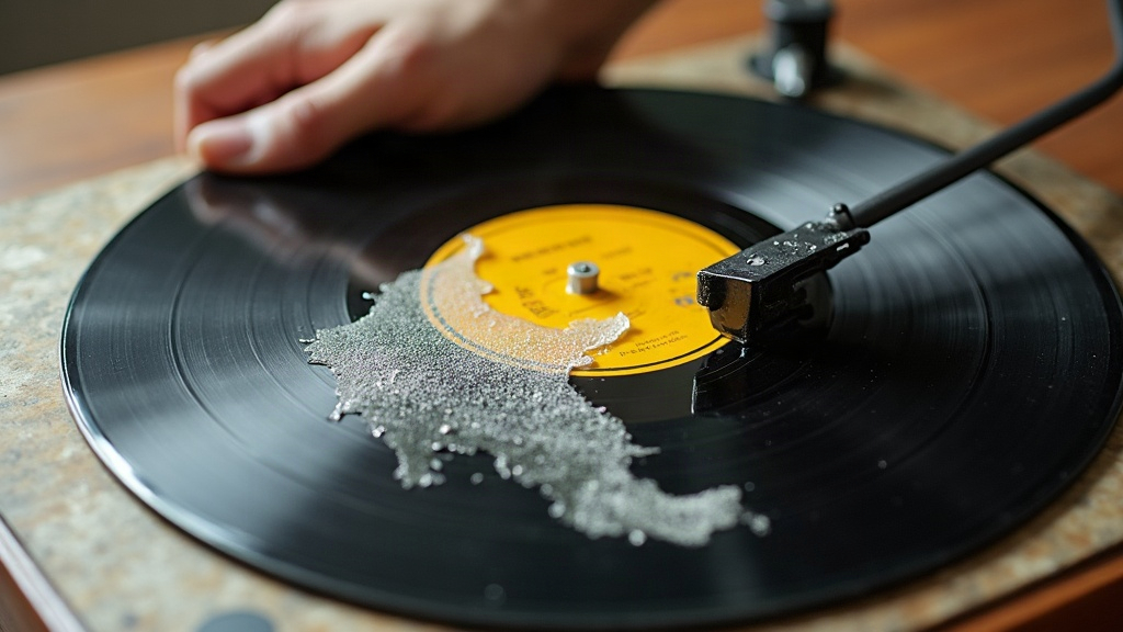 Removing Stubborn Water Damage Stains from Vintage Vinyl Sleeves